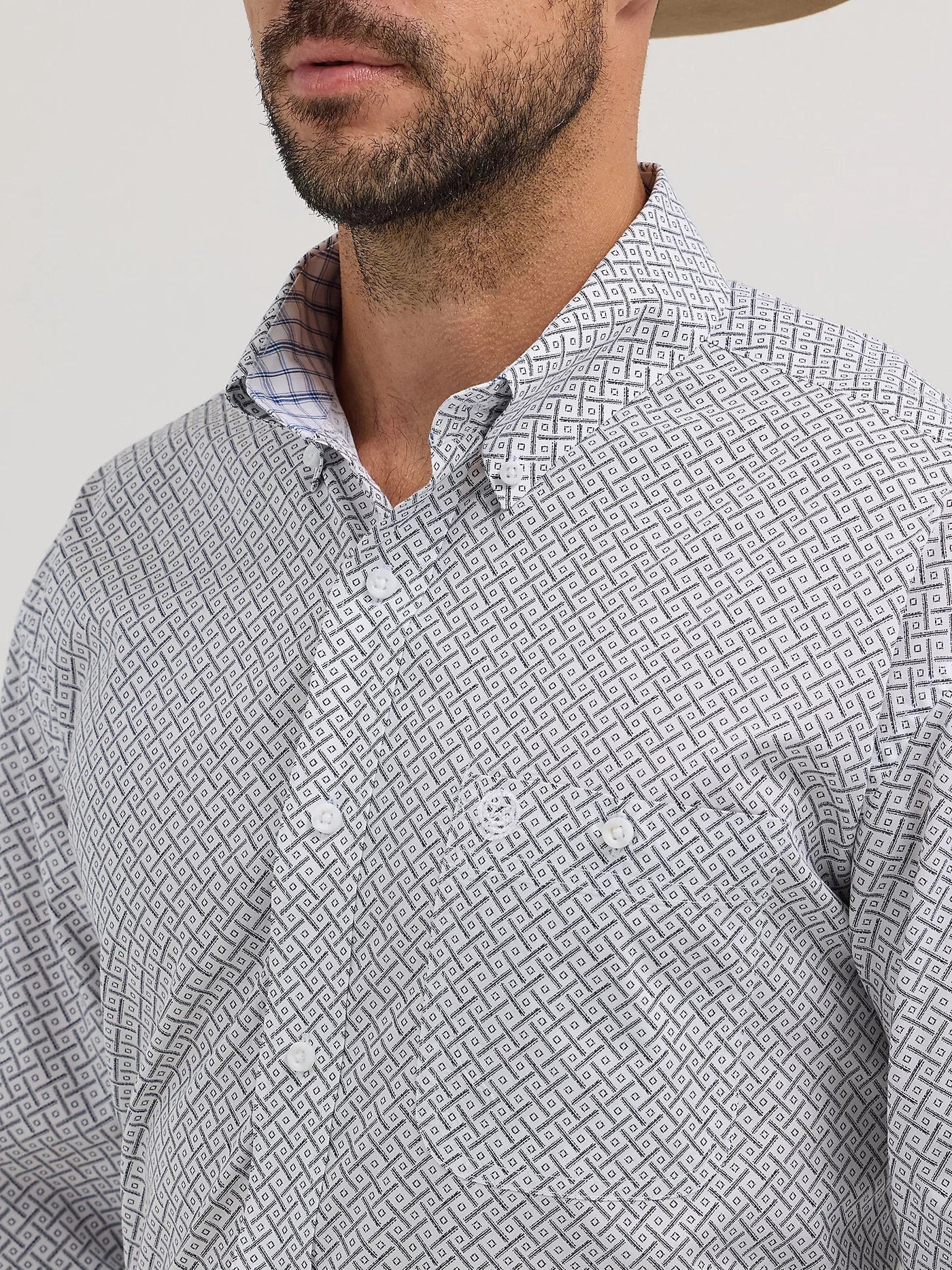 Wrangler George Strait Long Sleeve Bars White 112356599 - Southern Soule Designs