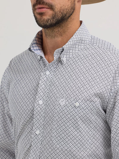 Wrangler George Strait Long Sleeve Bars White 112356599 - Southern Soule Designs