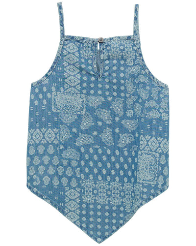 Wrangler Girls Sleeveless Tank Bandana Blue 112365061 - Southern Soule Designs