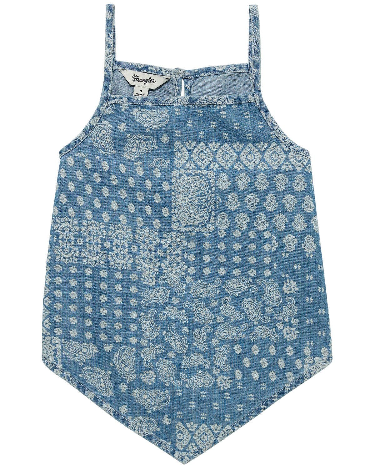 Wrangler Girls Sleeveless Tank Bandana Blue 112365061 - Southern Soule Designs