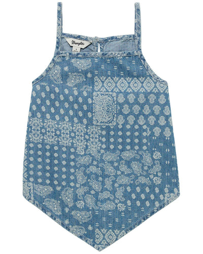 Wrangler Girls Sleeveless Tank Bandana Blue 112365061 - Southern Soule Designs