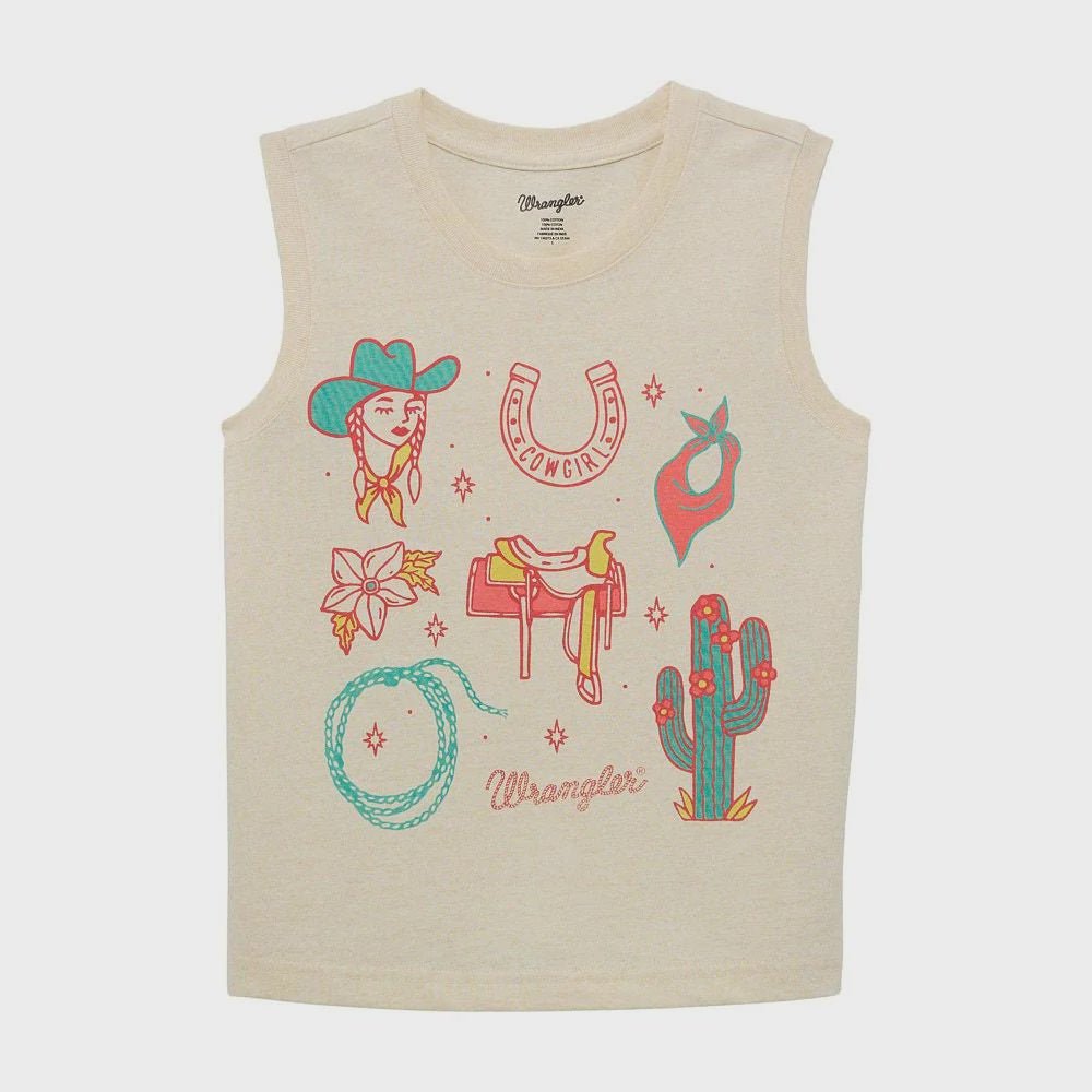 Wrangler Girl's Western Graphic Tank 112364326 - Southern Soule Designs