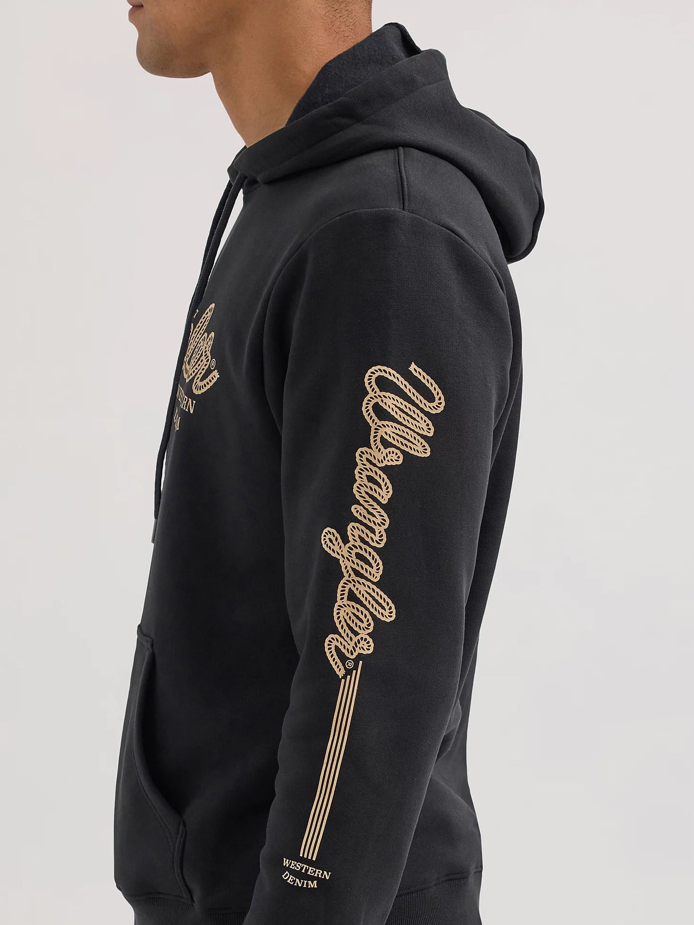 Wrangler Logo Arm Hit Pullover Hoodie Jet Black 112354228 - Southern Soule Designs