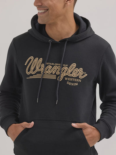 Wrangler Logo Arm Hit Pullover Hoodie Jet Black 112354228 - Southern Soule Designs