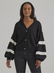 Wrangler Logo WMS Blouson Sleeve Cardigan Black 112356700 - Southern Soule Designs