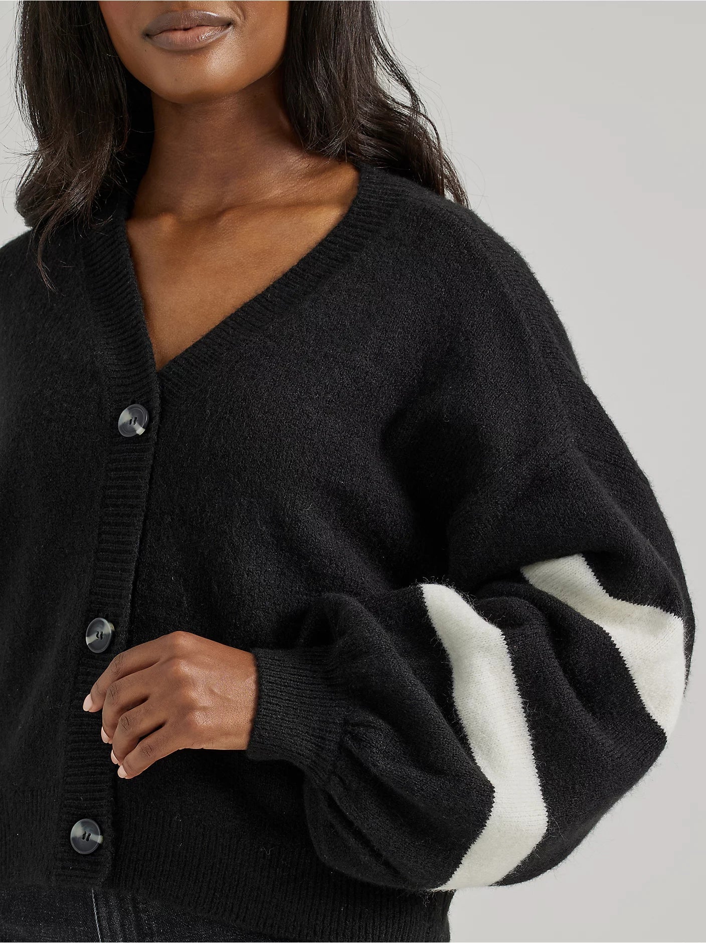 Wrangler Logo WMS Blouson Sleeve Cardigan Black 112356700 - Southern Soule Designs