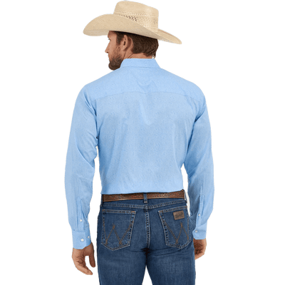Wrangler Men's Cody Johnson Long Sleeve Shirt Powder Blue Paisley 112365620 - Southern Soule Designs
