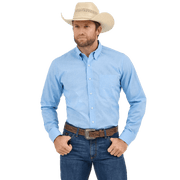 Wrangler Men's Cody Johnson Long Sleeve Shirt Powder Blue Paisley 112365620 - Southern Soule Designs