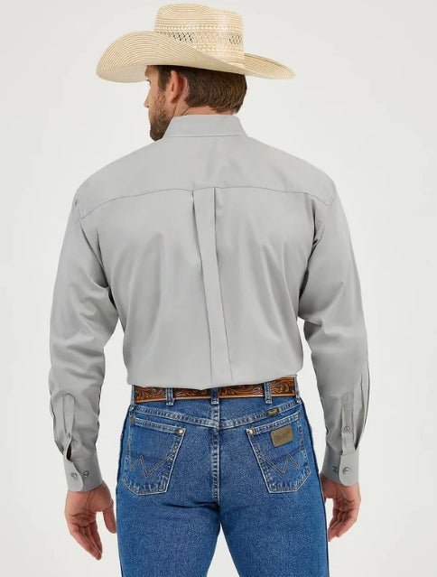 Wrangler Men's George Strait Long Sleeve Shirt Dove Gray 112365379 - Southern Soule Designs