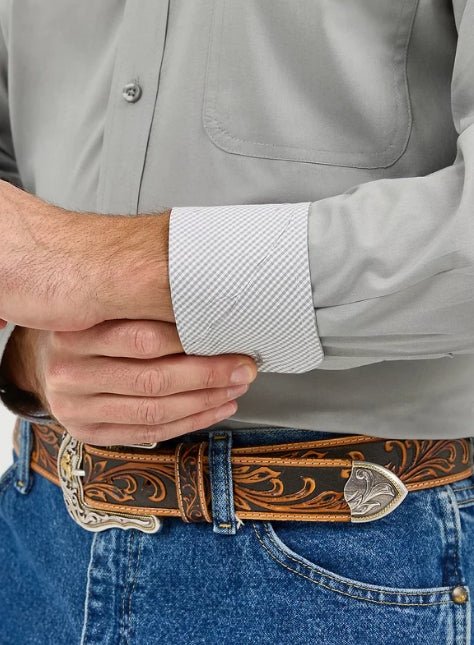 Wrangler Men's George Strait Long Sleeve Shirt Dove Gray 112365379 - Southern Soule Designs