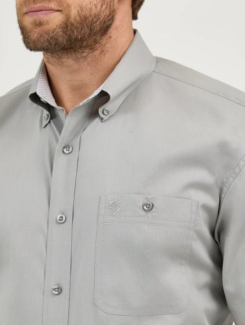 Wrangler Men's George Strait Long Sleeve Shirt Dove Gray 112365379 - Southern Soule Designs