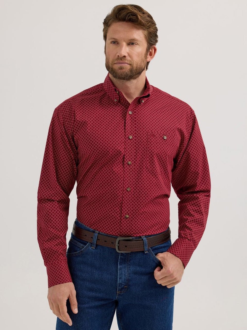 Wrangler MNS Classic Long Sleeve Red 112355332 - Southern Soule Designs
