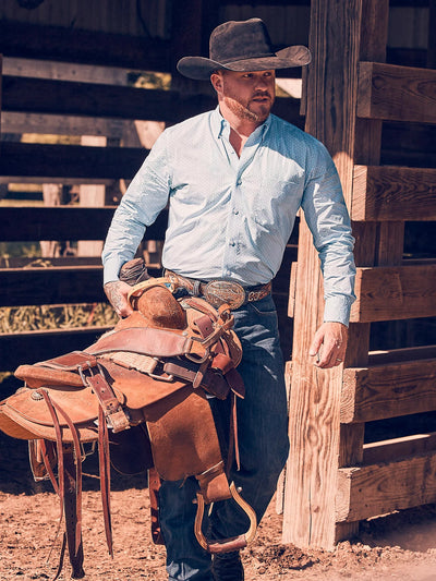 Wrangler MNS Cody Johnson Long Sleeve Pale Blue 112357670 - Southern Soule Designs