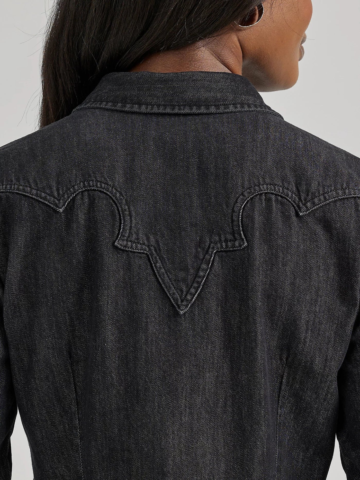 Wrangler Scallop Yoke Denim Western Snap Shirt Dress 112356662 - Southern Soule Designs