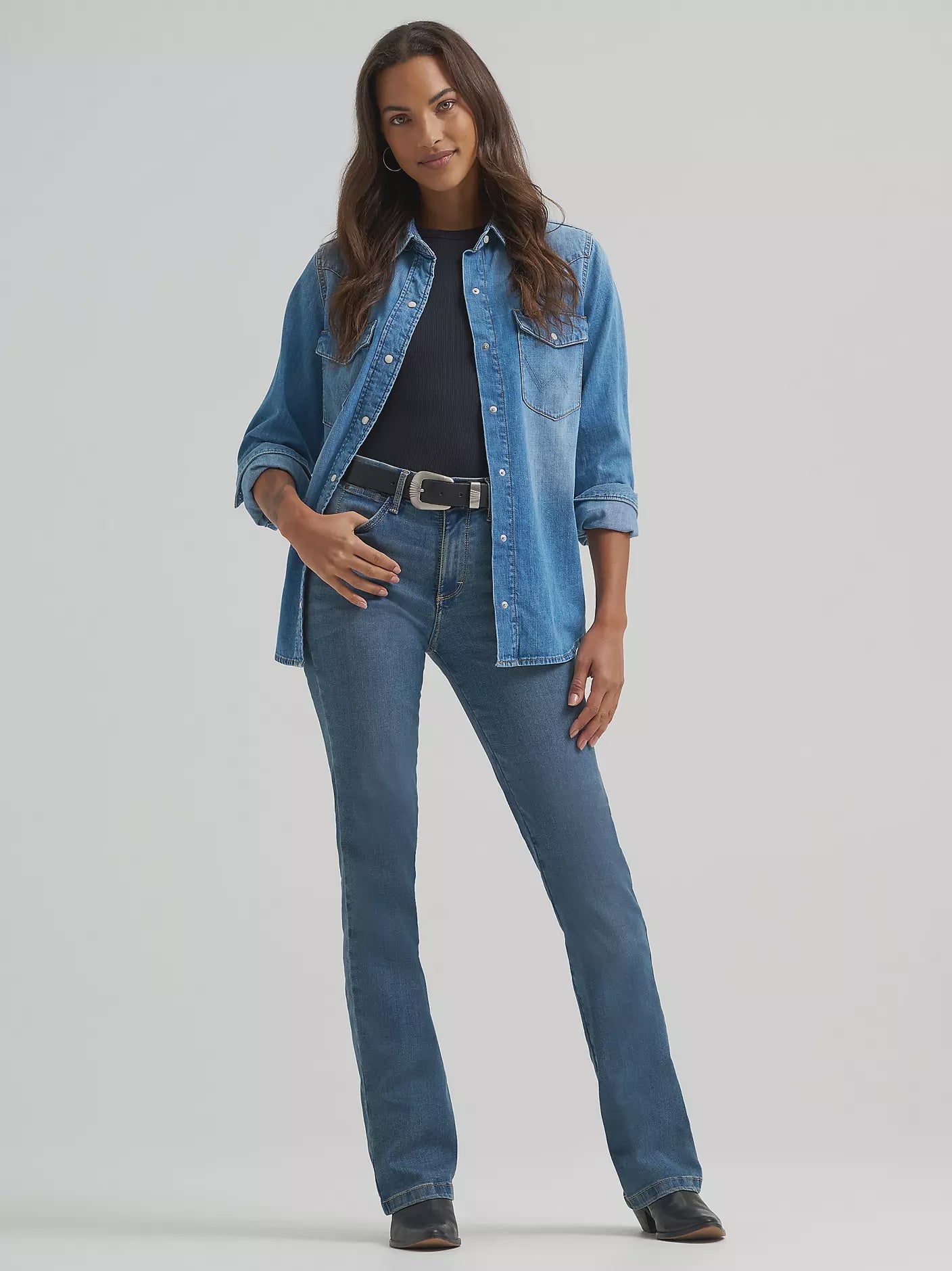 Wrangler Women's Bespoke High Rise Bootcut Jean Ada 112359279 - Southern Soule Designs