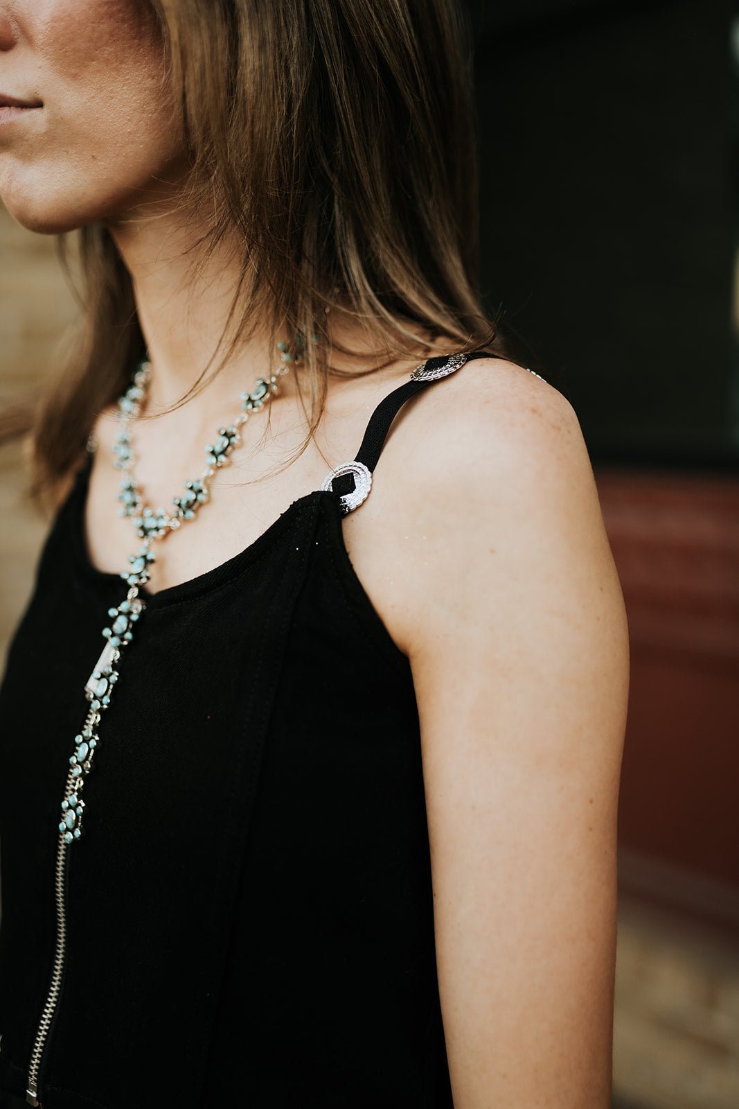 Wrangler Women's Concho Strap Denim Tank Black 112371786 - Southern Soule Designs