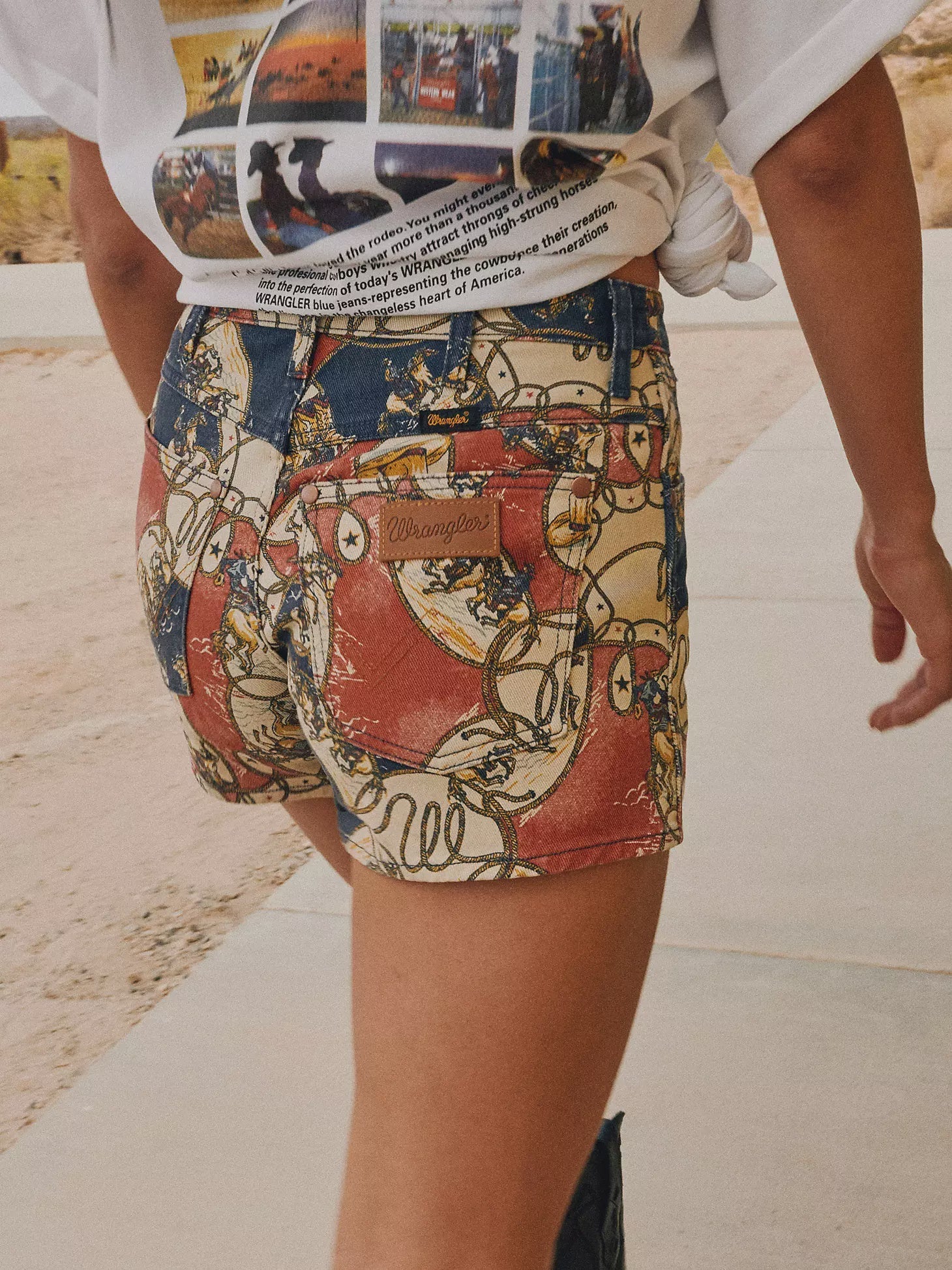 Wrangler Women's Cowboy Print Shorts Rodeo 112373441 - Southern Soule Designs