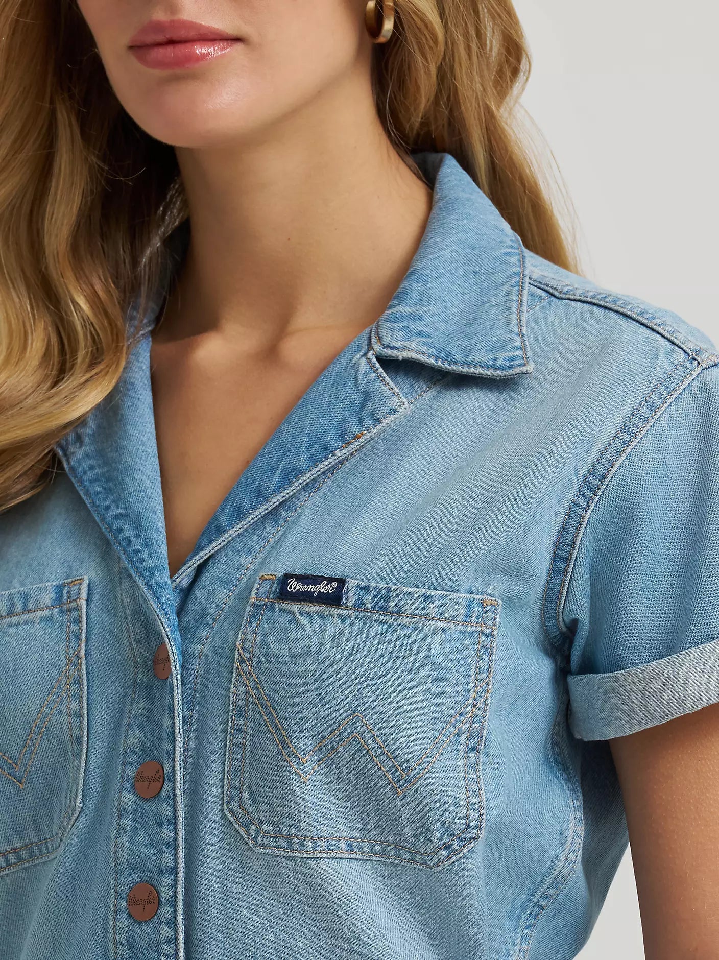 Wrangler Women's Denim Snap Utility Romper 112379510 - Southern Soule Designs