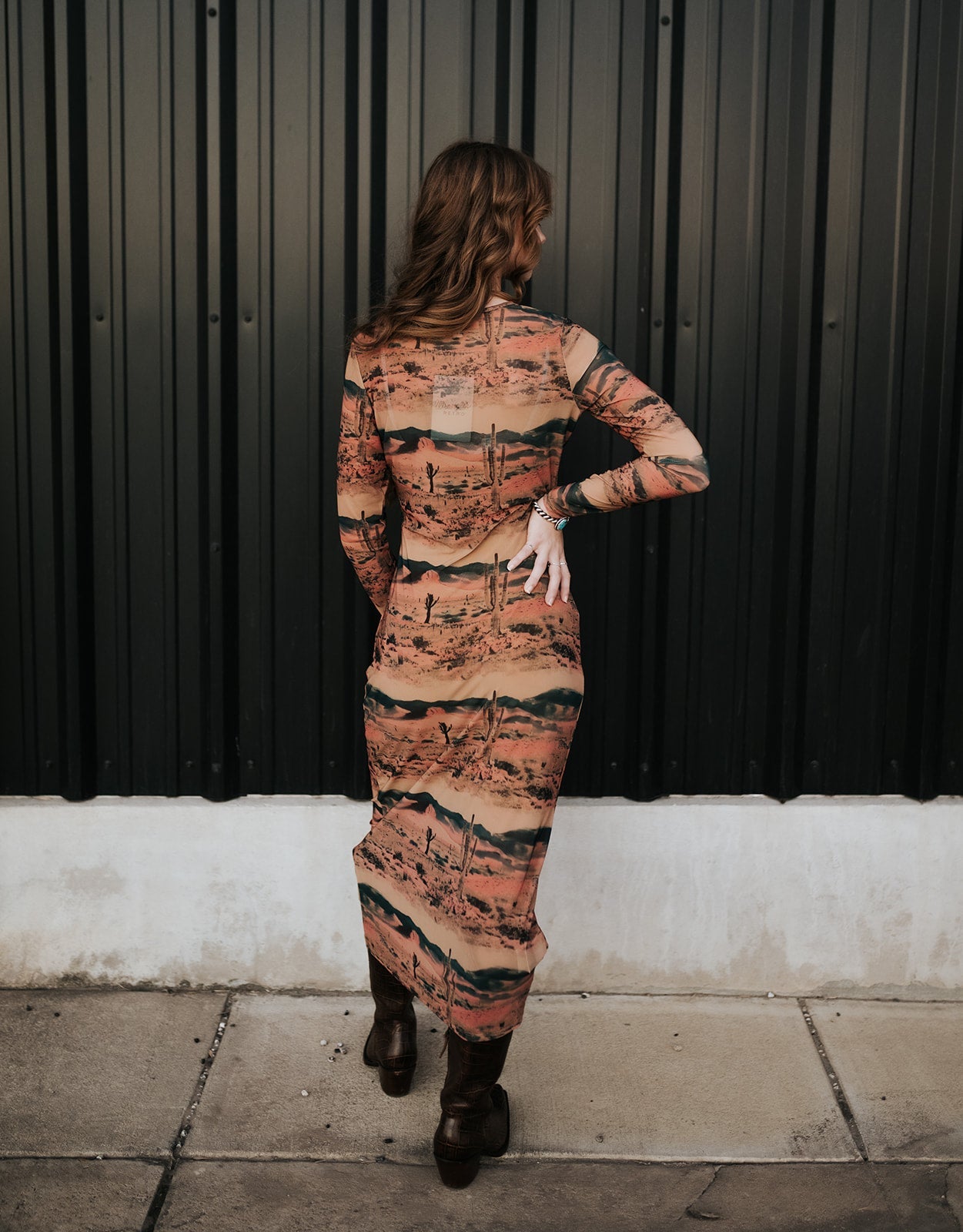 Wrangler Women's Desert Print Mesh Maxi Dress Desert Tan 112371959 - Southern Soule Designs