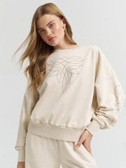 Wrangler Women's Lainey Wilson Cowboy Sweatshirt Cream 112375627 - Southern Soule Designs