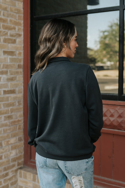 Wrangler Women's Long Live Cowboys Quarter Zip Pullover in Black 112361176 - Southern Soule Designs