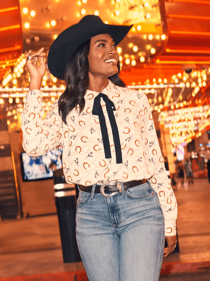 Wrangler Women's Tie Neck Blouse 112371697 - Southern Soule Designs