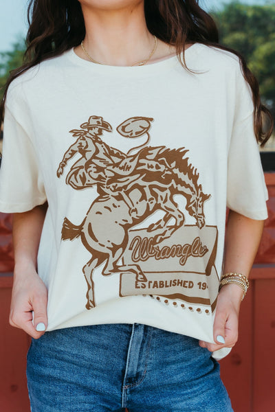 Wrangler Women's Western Graphic Girlfriend Tee Rodeo Sign 112361893 - Southern Soule Designs