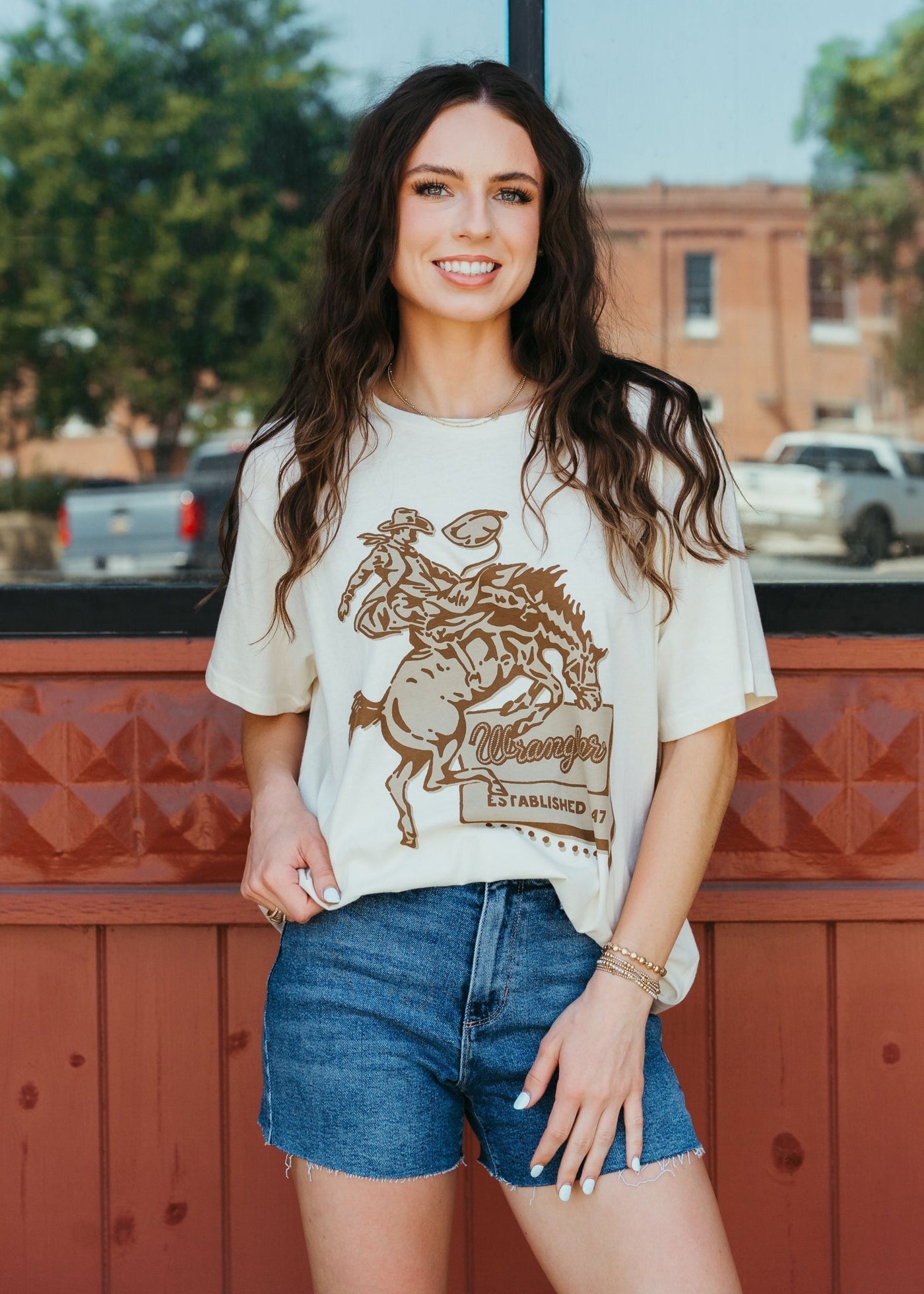 Wrangler Women's Western Graphic Girlfriend Tee Rodeo Sign 112361893 - Southern Soule Designs