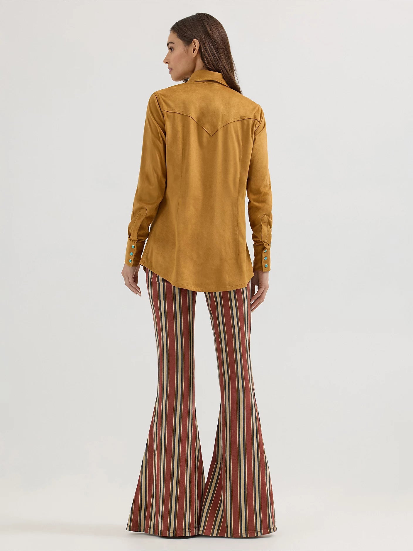 Wrangler X Lainey Wilson Fringe Snap Shirt in Bone Brown 112360615 - Southern Soule Designs