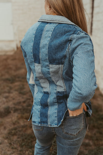 Wrangler X Lainey Wilson Patchwork Blazer in Patchwork Blue 112360673 - Southern Soule Designs