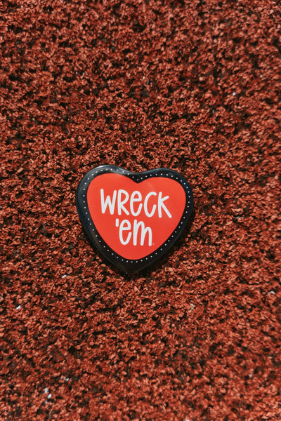 Wreck 'Em Heart Button - Southern Soule Designs