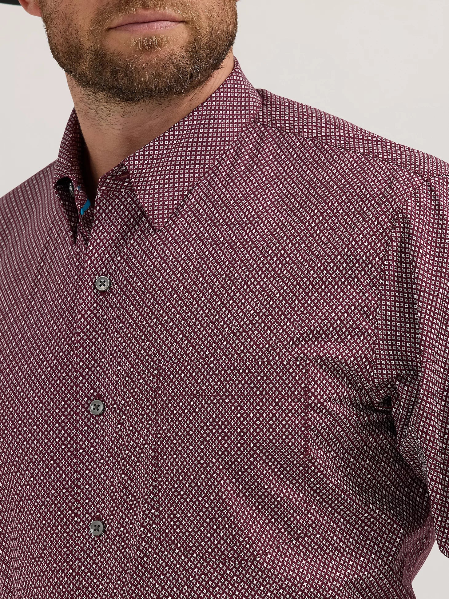 WRG MNS Cody Johnson Button Down Shirt Burgundy Diamond 112357679 - Southern Soule Designs