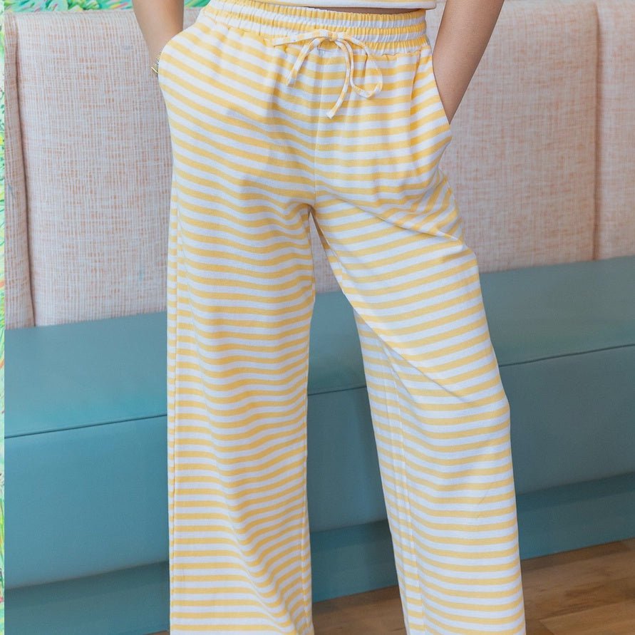 Yellow Stripe Pants - Southern Soule Designs