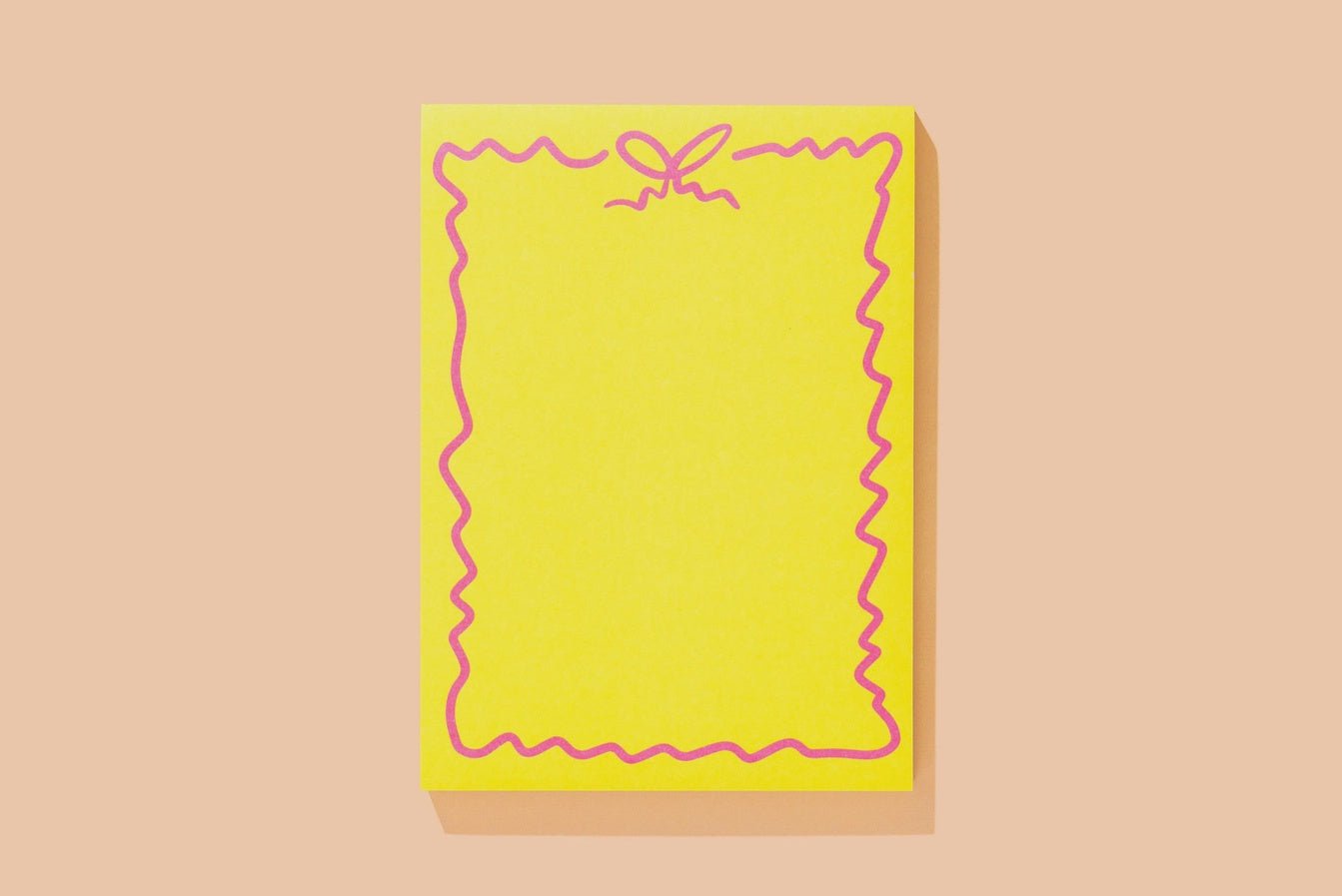 Yellow w/ Pink Bow Large Notepad - Southern Soule Designs