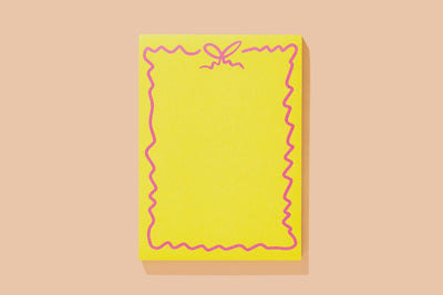 Yellow w/ Pink Bow Large Notepad - Southern Soule Designs