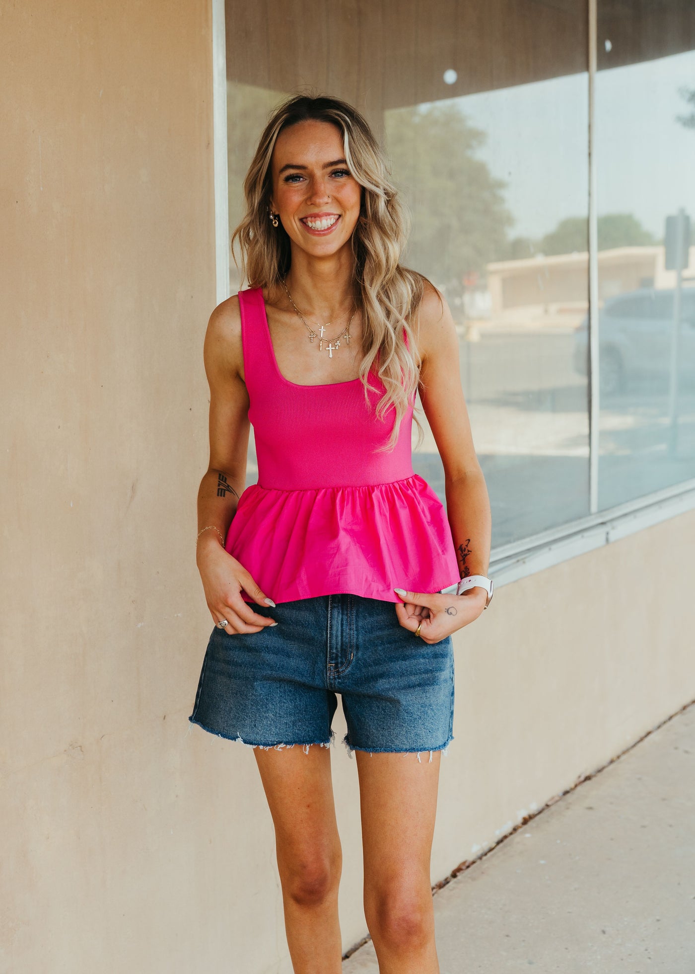 Fuchsia Raina Sleeveless Top S1408T