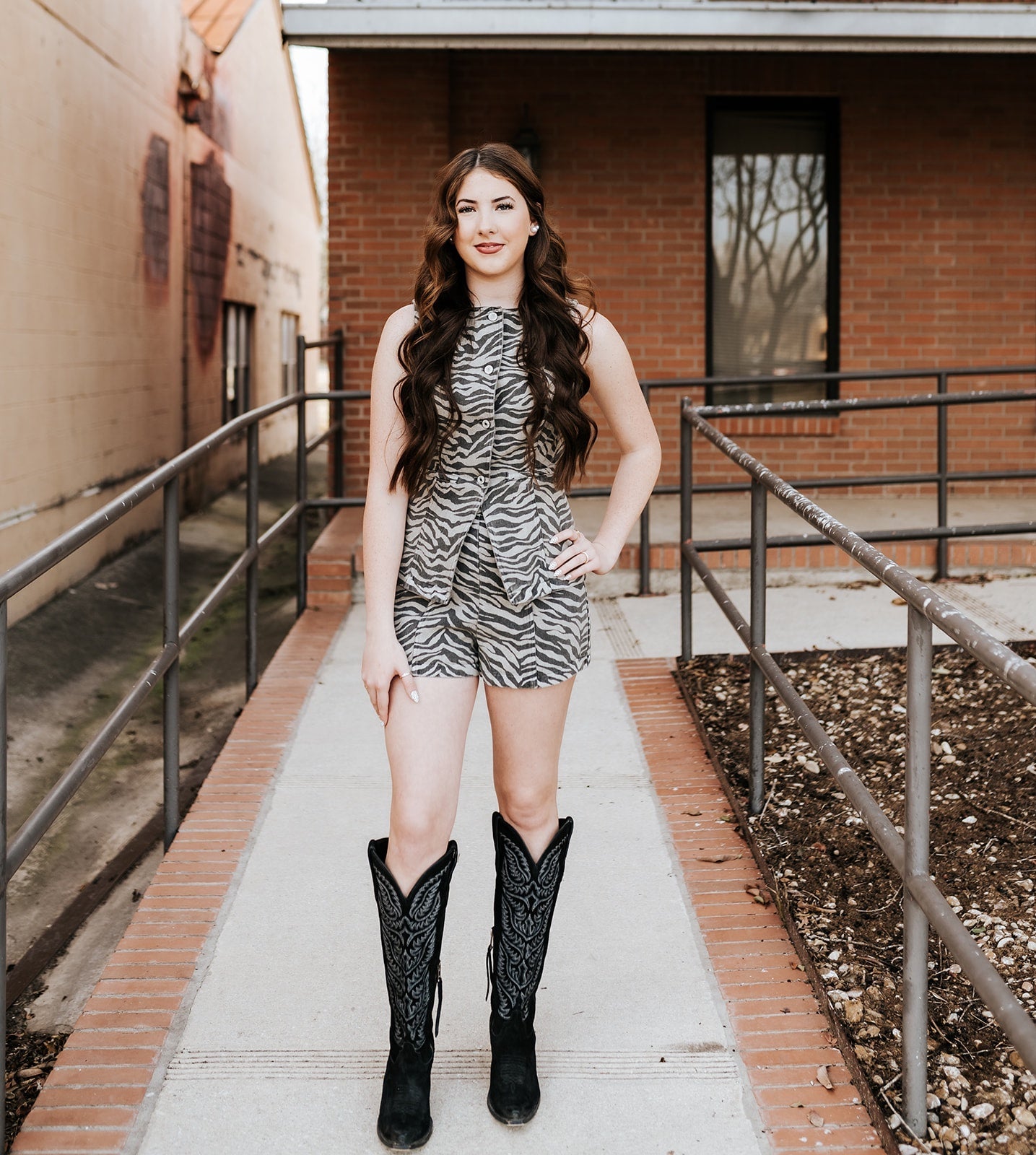 Zebra Denim Vest & Short Set - Southern Soule Designs