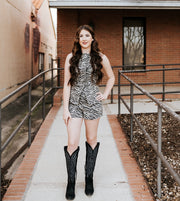 Zebra Denim Vest & Short Set - Southern Soule Designs