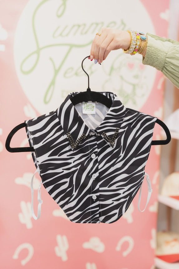 Zebra Jewel Collar Top (One Size) - Southern Soule Designs