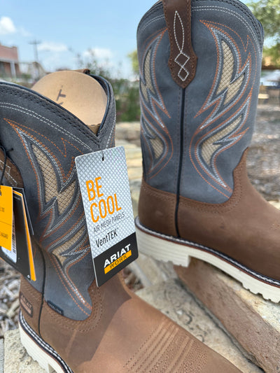 Ariat Men's Activator VentTEK Steel Toe Work Boot Alamo Brown/Stone Grey 10061284