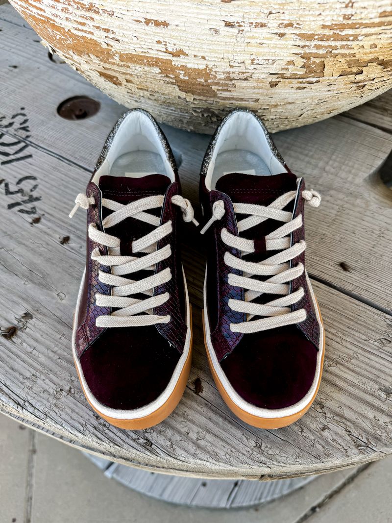 Zina Burgundy Crinkle Patent - Southern Soule Designs