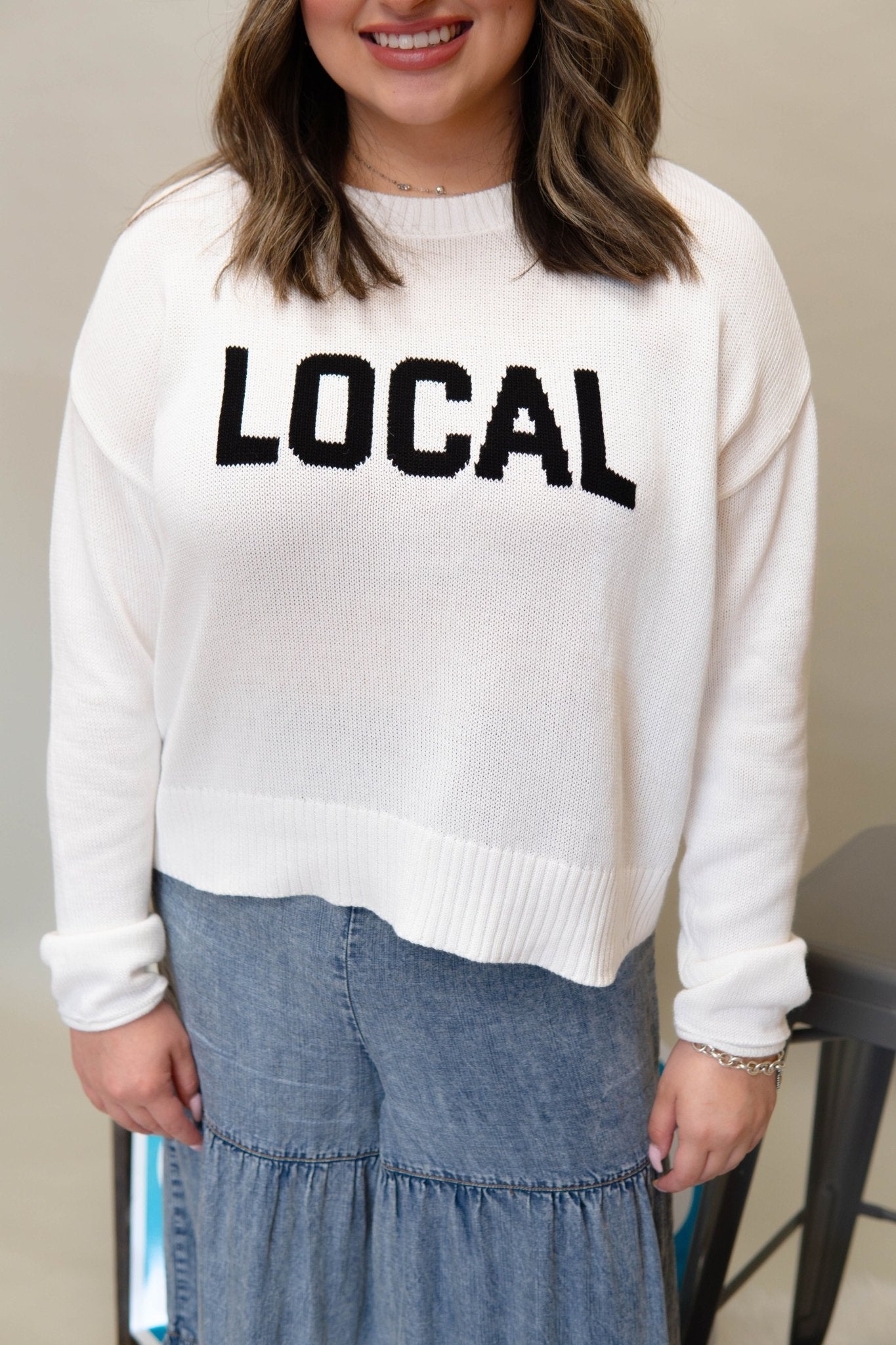 ZW242703 Sienna Local Sweater White - Southern Soule Designs