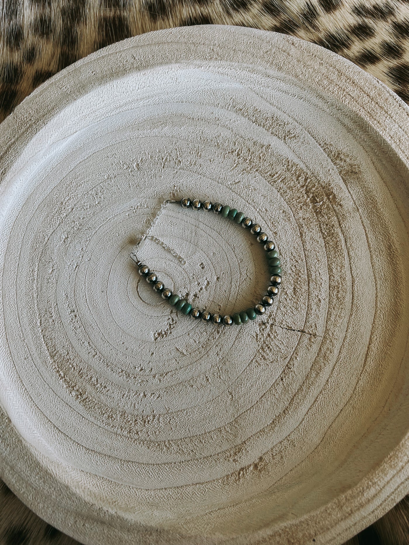 6 MM Navajo Bracelet w turquoise