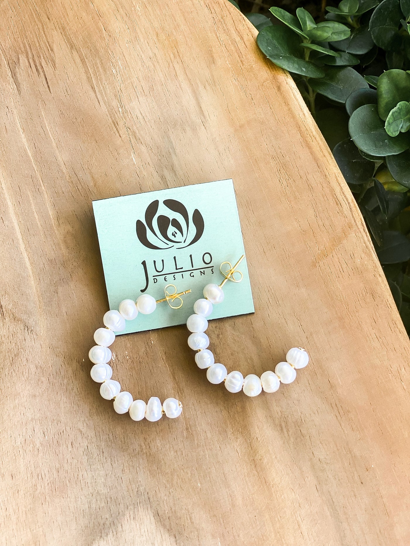 Julio Designs Pearl Hoop Earrings