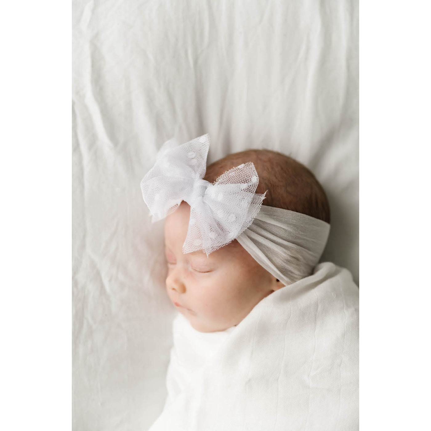 Oatmeal Itty Bitty Tulle Fab Bow