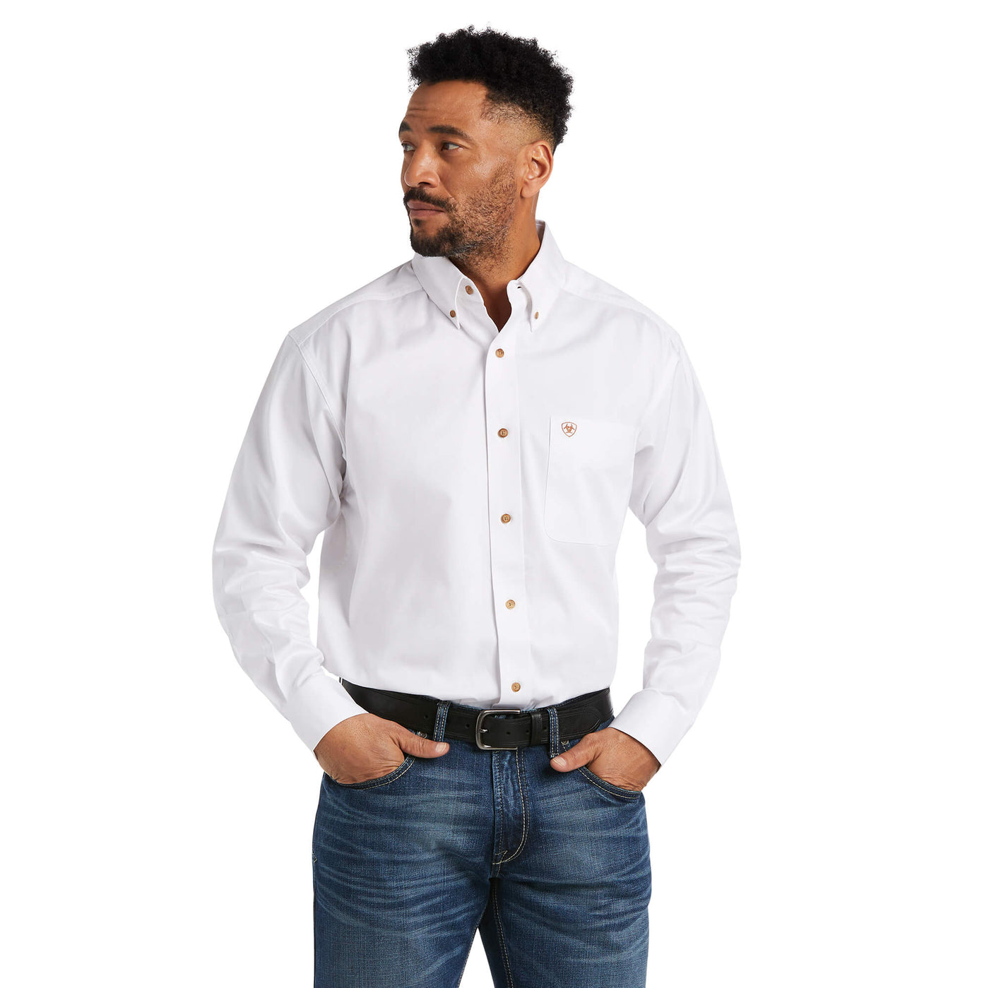 Ariat MNS Solid Twill White Shirt