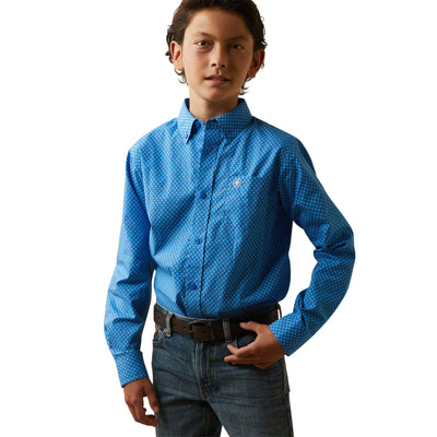 Ariat Boys Lloyd LS Shirt Blue