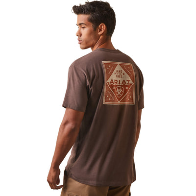 MNS Ariat Patch Brown T-Shirt