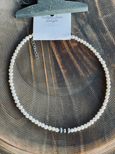 Freshwater Pearl & Silver Pearl Necklace