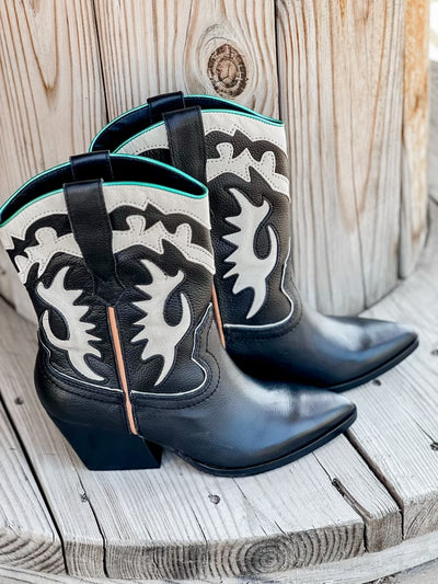 Dolce Vita Landen Black & Cream Cowboy Boot